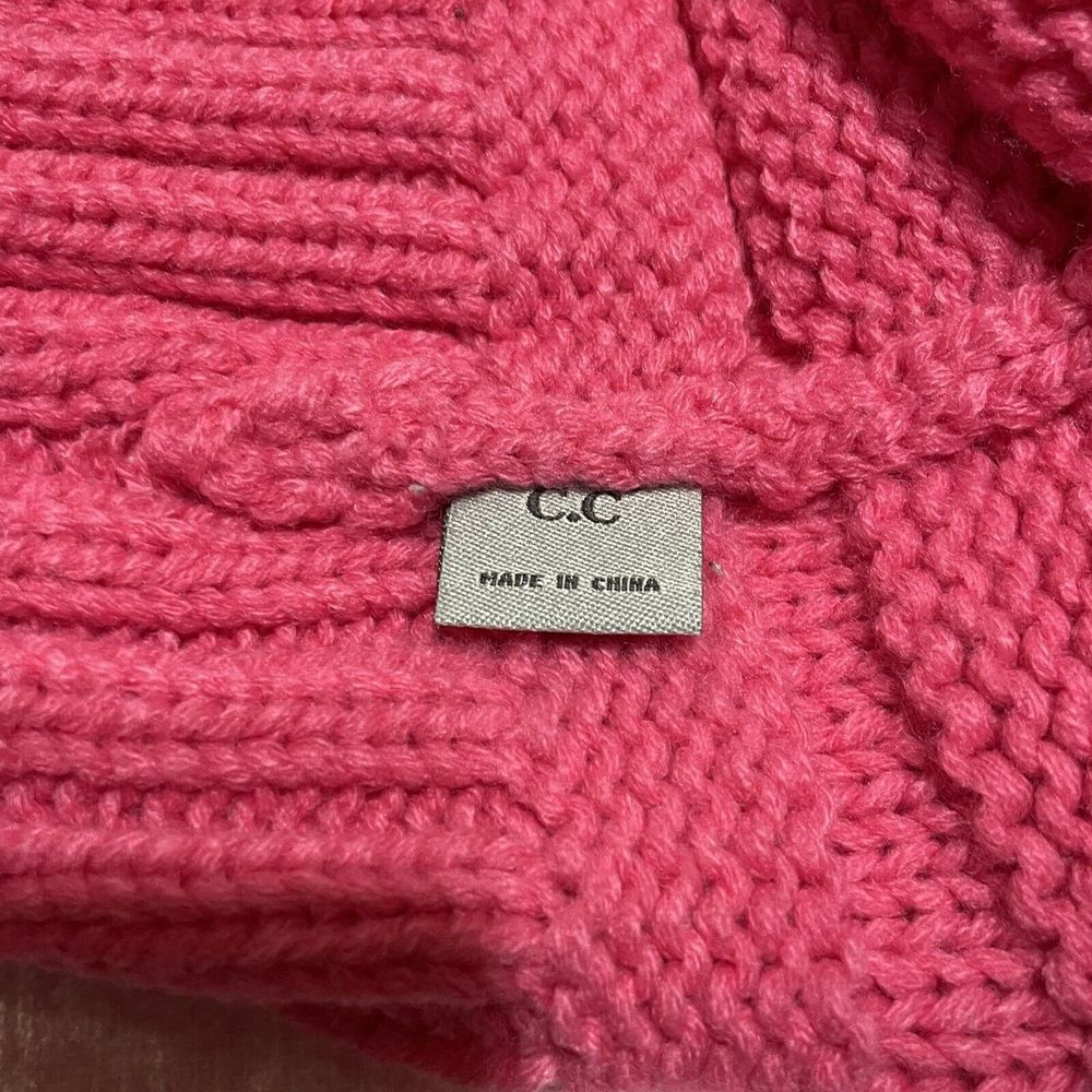 C.C Beanie Mixed Soft Yarn Ribbed Knit Thick Warm Winter Hat Toboggan Pink - Picture 5 of 6
